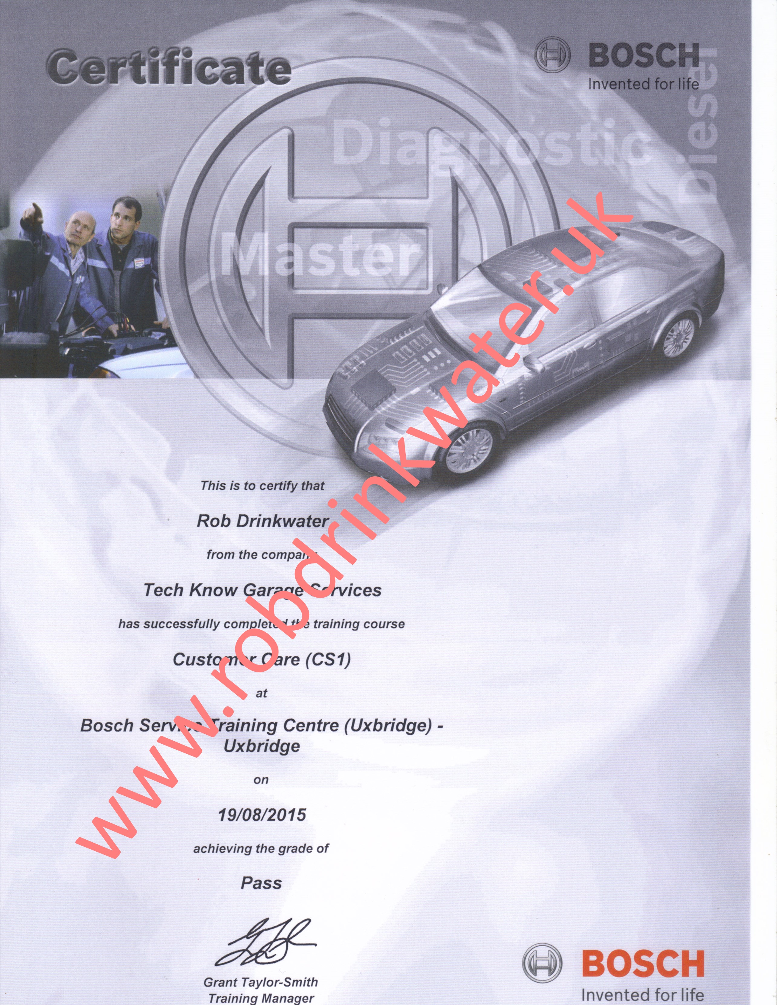 CS1 Bosch Customer Service Certificate
